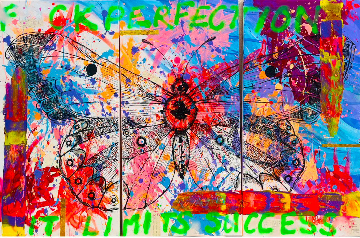 Rebecca Cogswell - F*ck Perfection… It Limits Success triptych