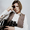 Bowie Holding Binoculars, NYC 2002