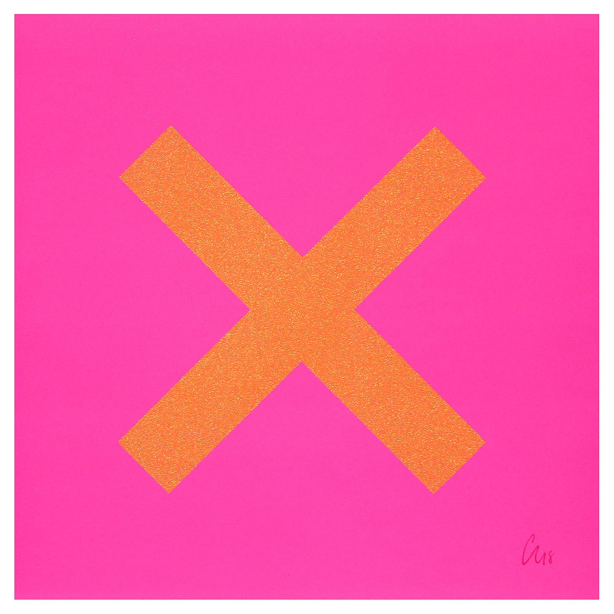 X Marks The Spot (Orange on Pink)