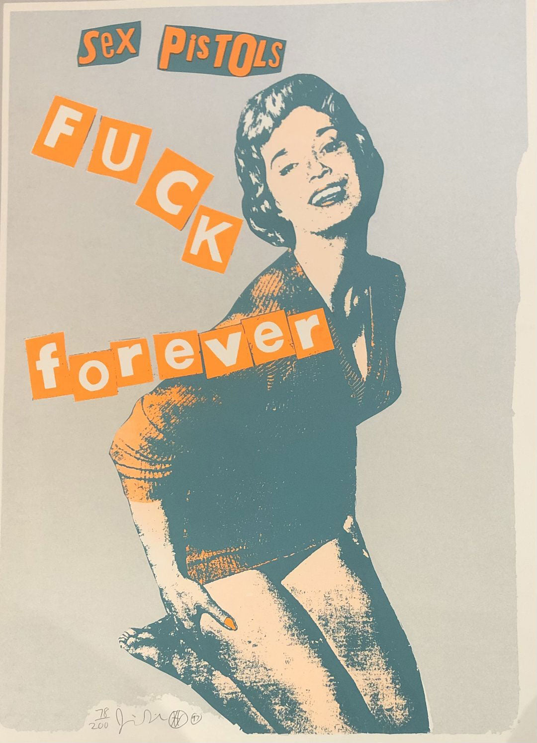 Fuck Forever (silver colourway) - framed